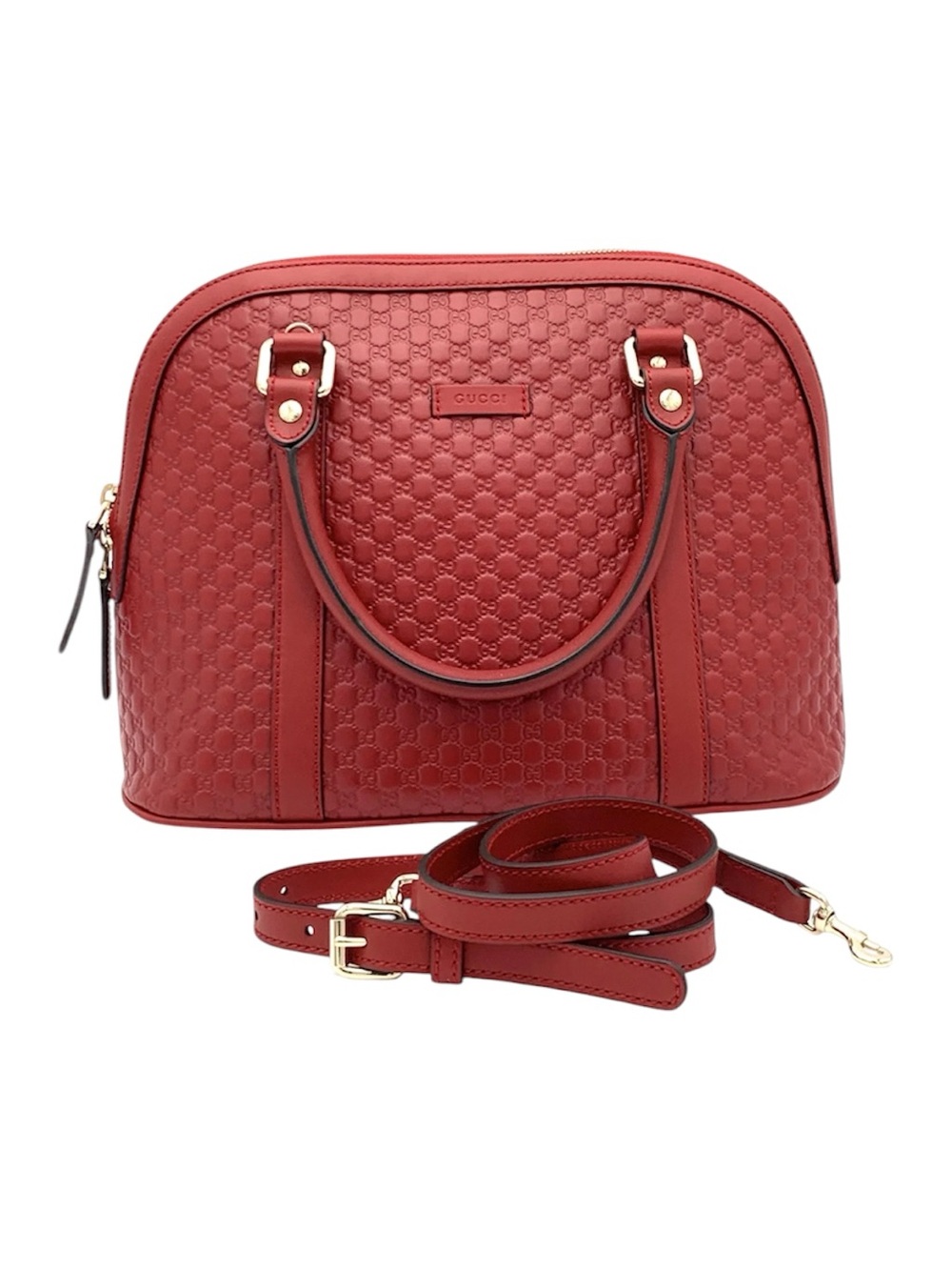 Gucci Red Microguccissima Dome Satchel with Detachable Strap
